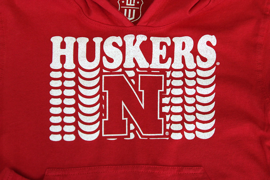 Toddler Huskers Repeat LS Jersey Hoodie