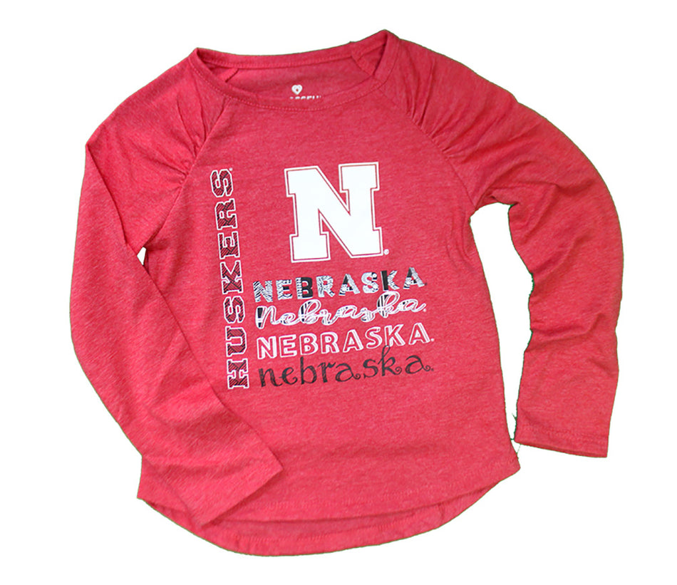 Toddler Girls Husker Heart LS Tee