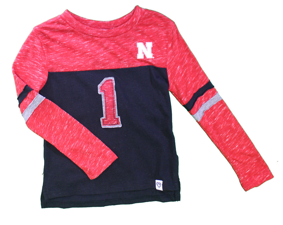 Toddler Girls Nebraska Jersey LS Tee