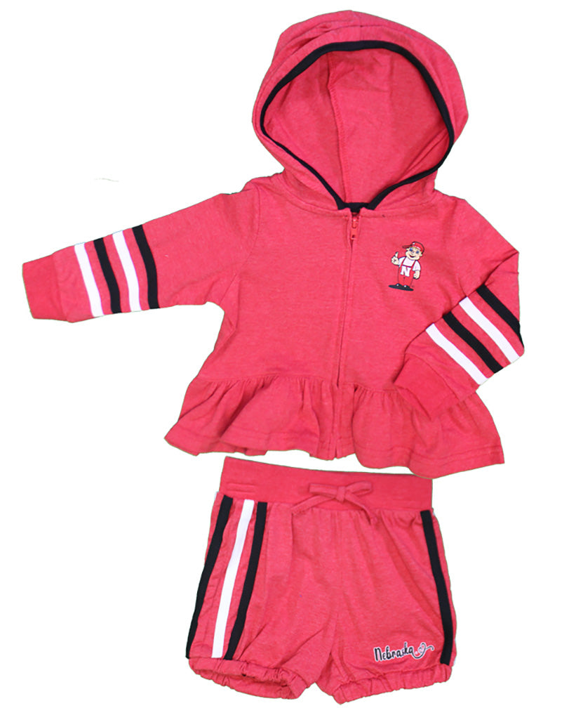 Infant Girls Lil Red Nebraska Two Piece Spoonful Set