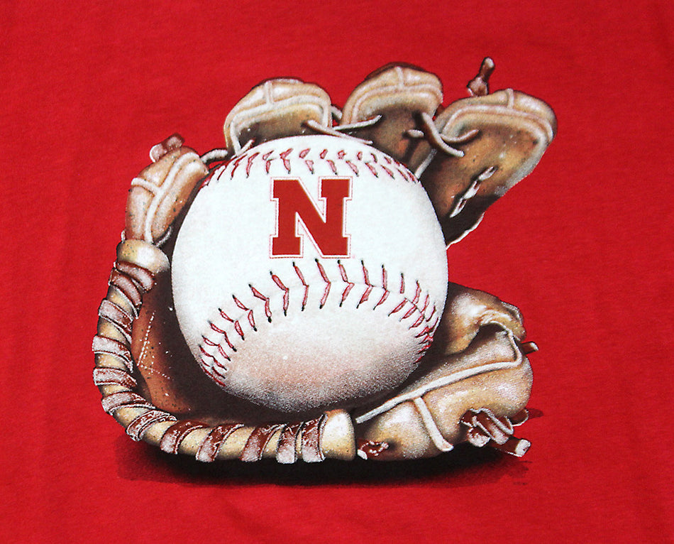 Childrens Nebraska Baseball Glove Tee