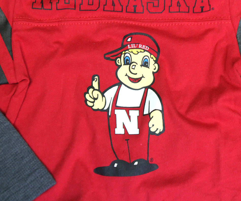 Toddler Boys Nebraska Lil Red Double Layer LS Tee