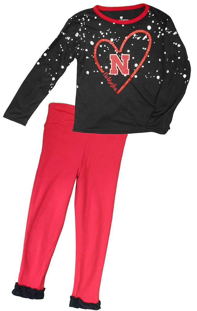 Toddler Girls Love Huskers Sparkle Top N Pant Set