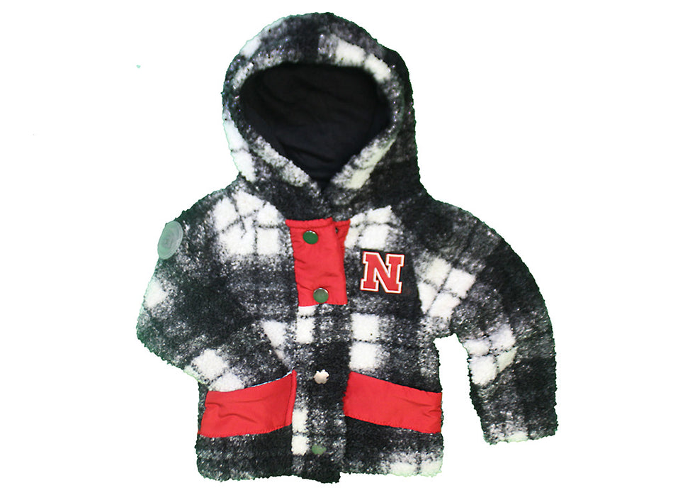 Infant Girls Plaid Nebraska Prep Sherpa