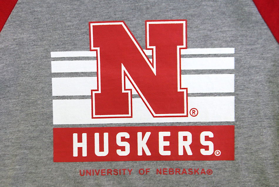 Toddler Boys Huskers Bleacher Raglan Tee