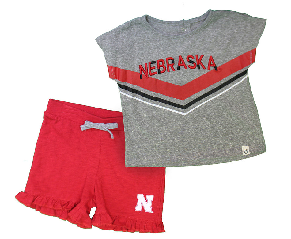 Toddler Girls Nebraska Snowball Short Set