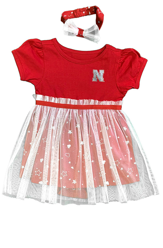 Infant Girls Nebraska Star League Dress N Headband