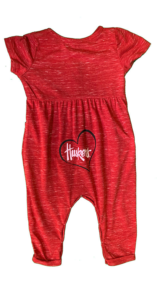 Infant Girls Nebraska Fleet Romper N Headband