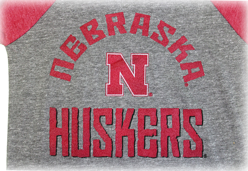 Nebraska Kids Gridiron Raglan Triblend