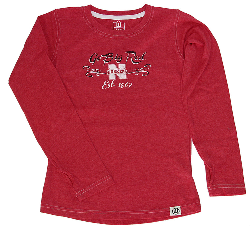 Youth Go Big Red Swirls Long Sleeve