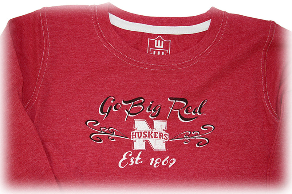 Childrens Go Big Red Huskers Swirl Long Sleeve