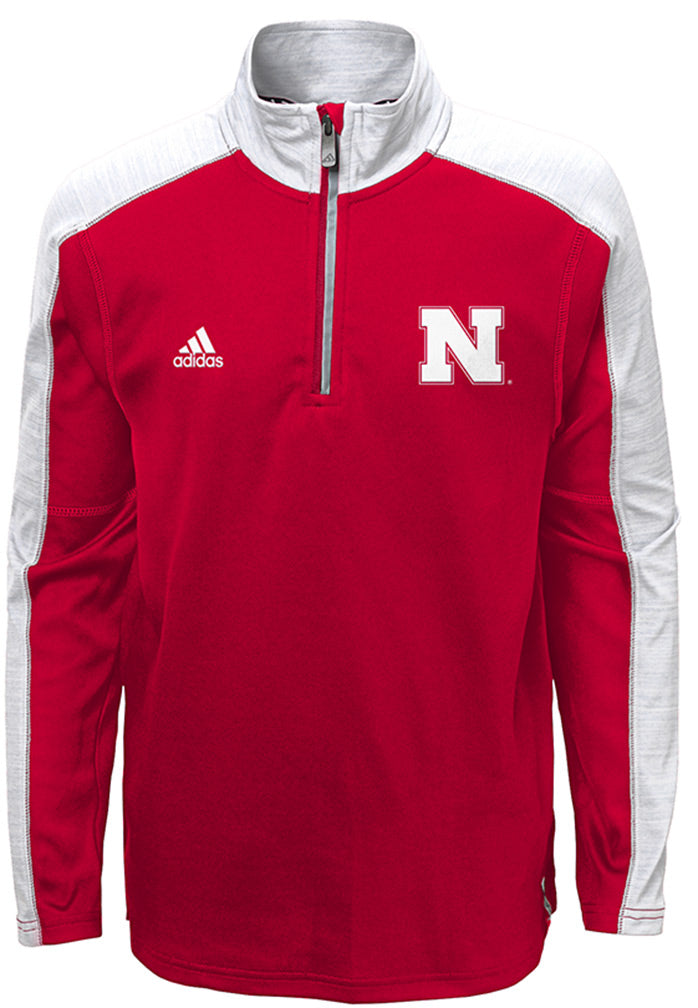 Adidas Youth Quarter Zip Knit Huskers Jacket