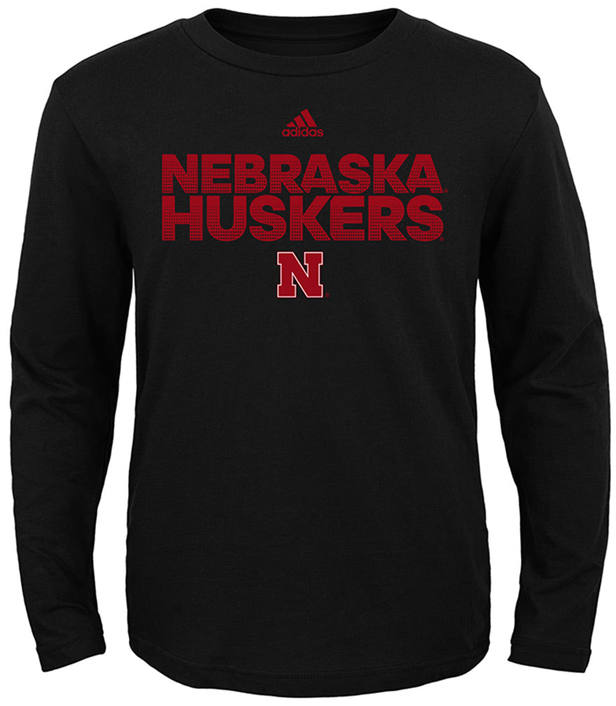 Adidas Kids LS Nebraska Huskers Hustle Tee