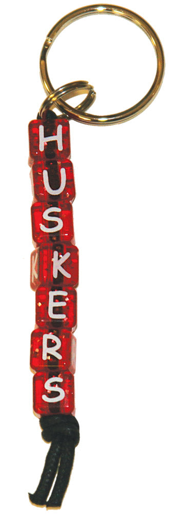 Husker Beaded Key Chain