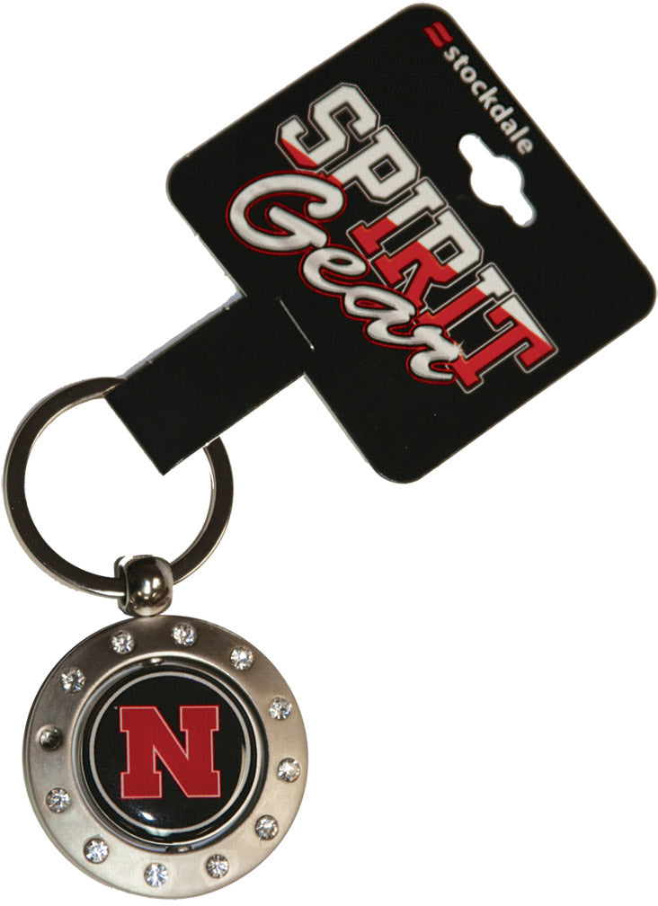 SPINNER ROUND BLING KEY CHAIN