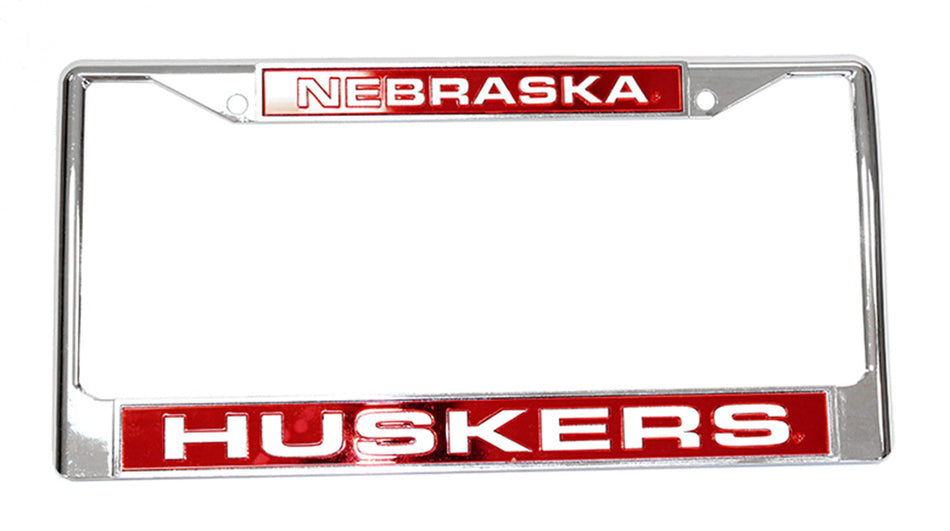 Nebraska Huskers Chrome Metal License Plate Frame