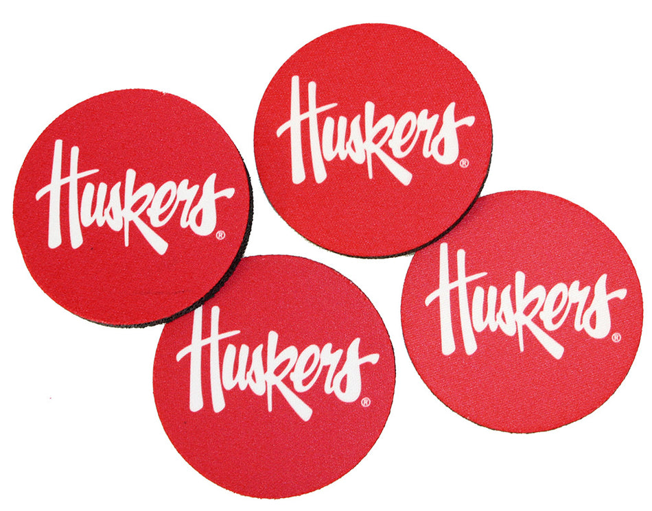 Set of 4 Neoprene Huskers Car Coasters