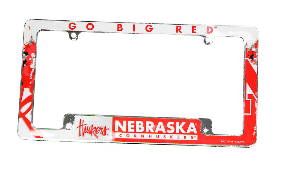 Go Big Red Cornhuskers Chrome License Frame