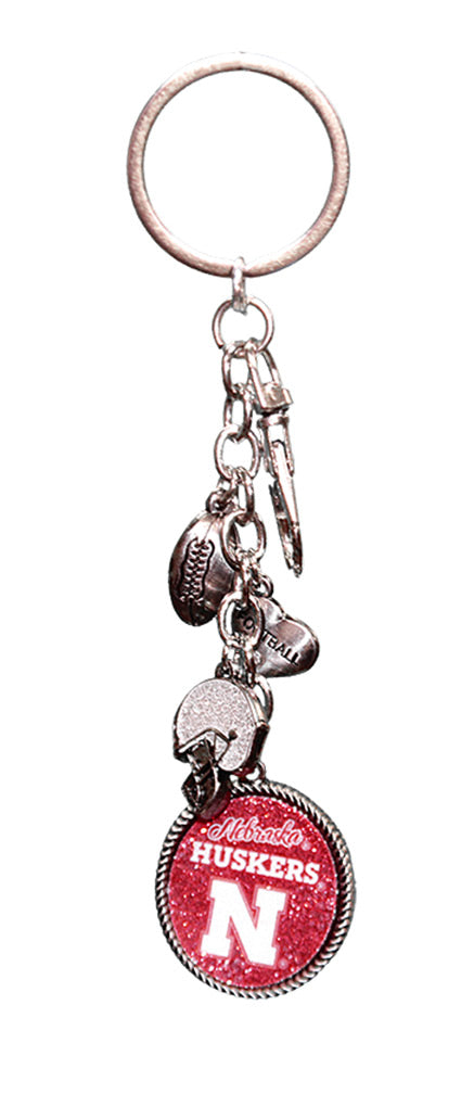 Nebraska Huskers Charm Keychain