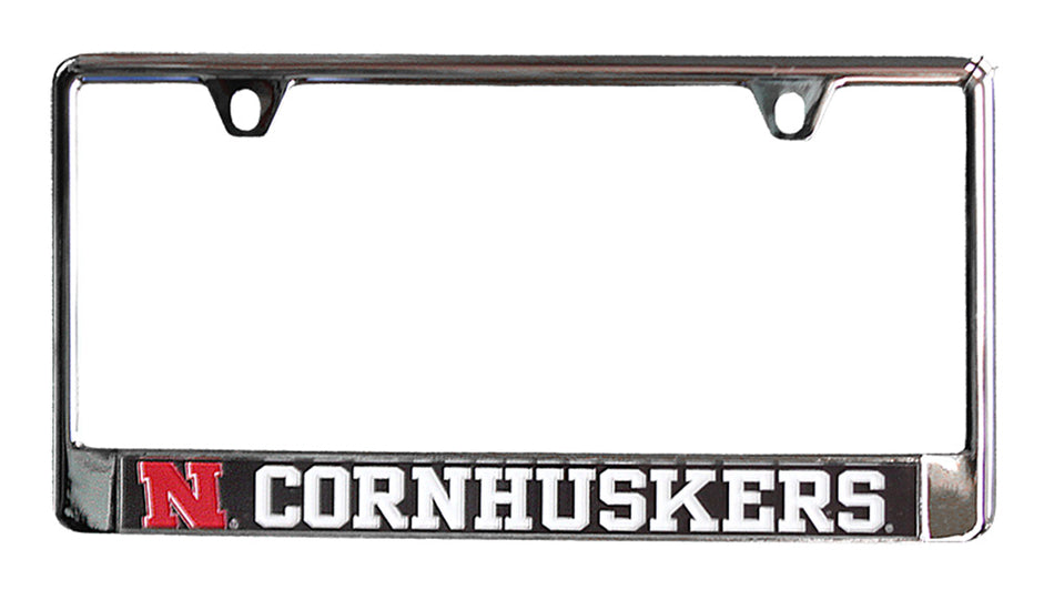 Chrome N Cornhuskers License Plate Frame