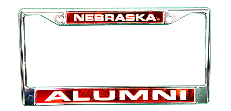 Nebraska Huskers Chrome Alumni License Plate