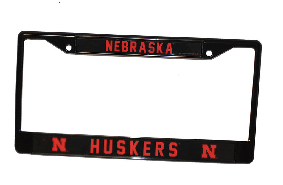 Black Chrome Nebraska Huskers License Frame