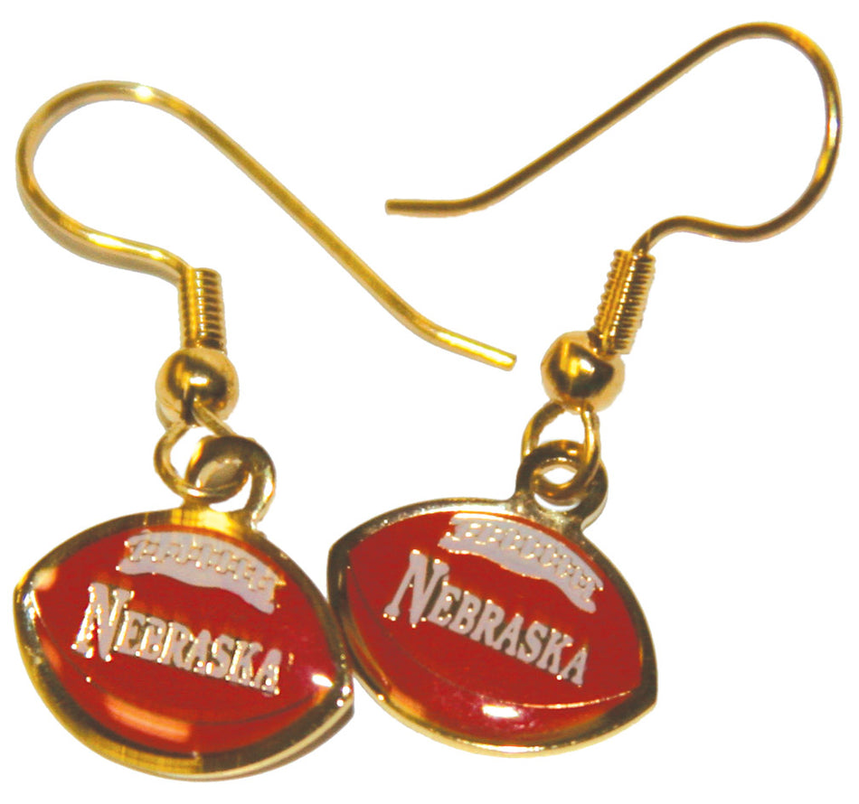 Brass Football Dangle Earrings