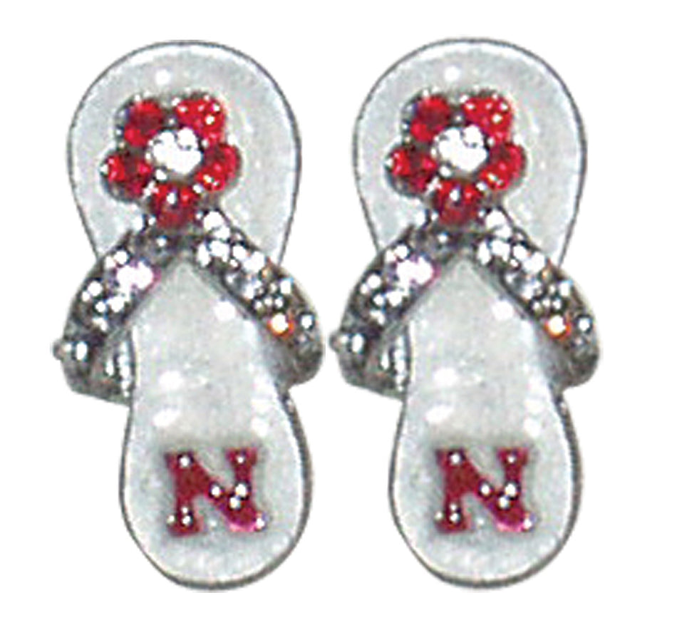 White Crystal Flip Flop Earrings