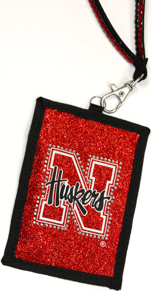Husker Beaded Lanyard w Wallet