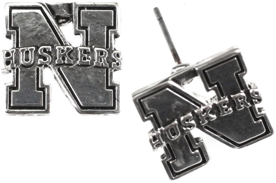 Silver Stud Logo Earring