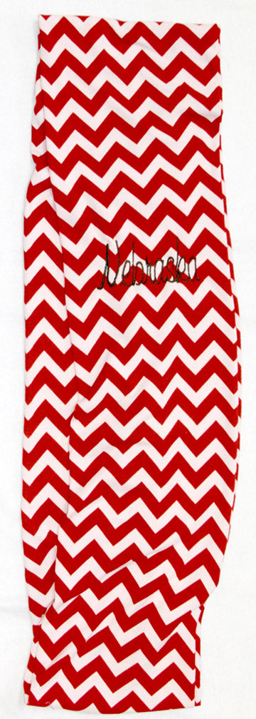Red Chevron NEBRASKA Scarf