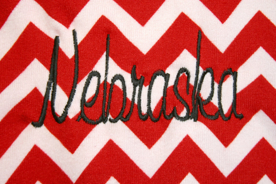 Red Chevron NEBRASKA Scarf