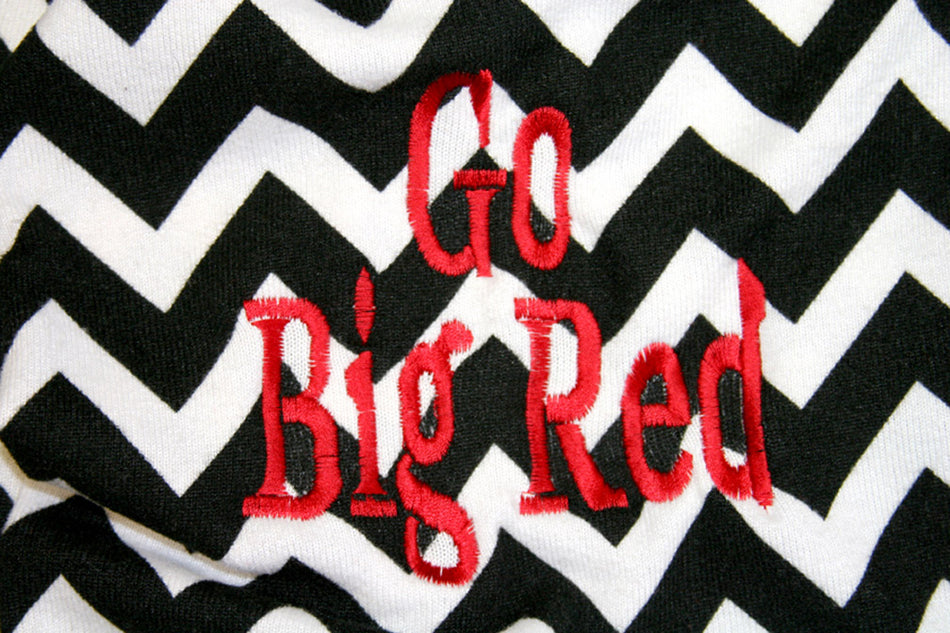 Black Chevron GO BIG RED Scarf