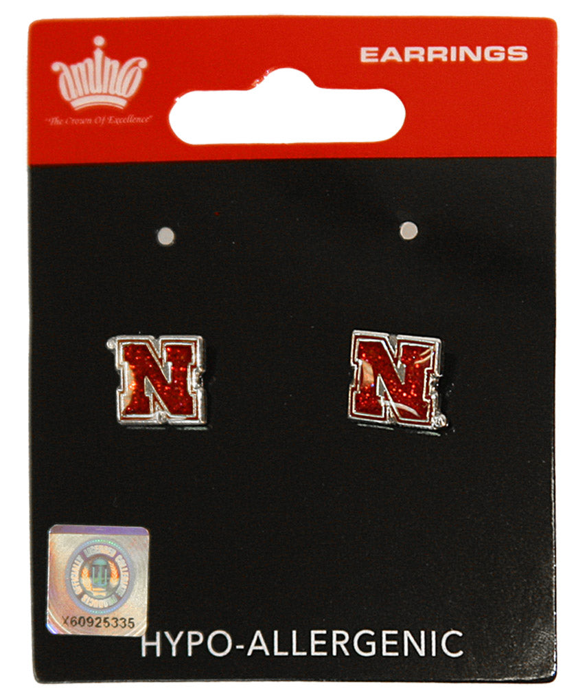 Husker Glitter Stud Earrings