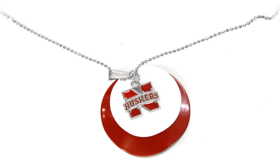 Red and White Iron N Necklace