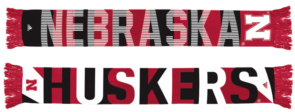 Adidas Tricolor Jaquard Nebraska Huskers Scarf