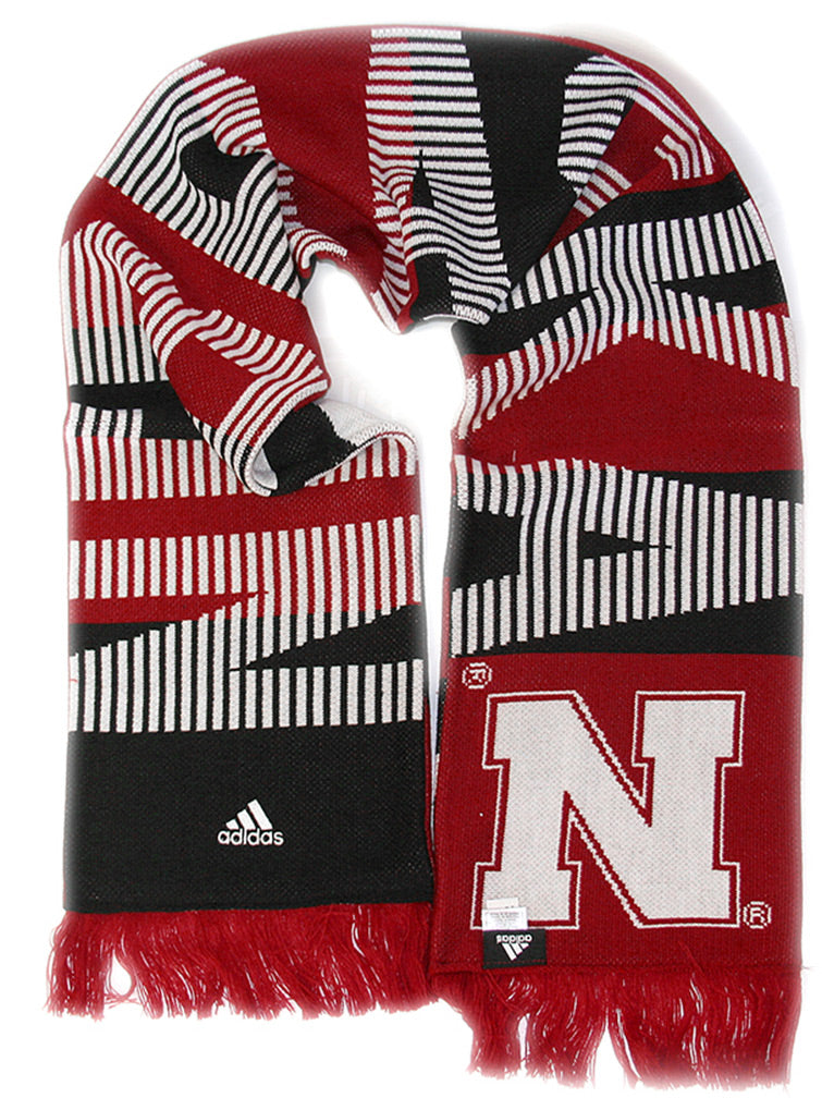 Adidas Tricolor Jaquard Nebraska Huskers Scarf