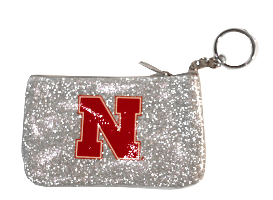 Nebraska Glitter Coin Purse