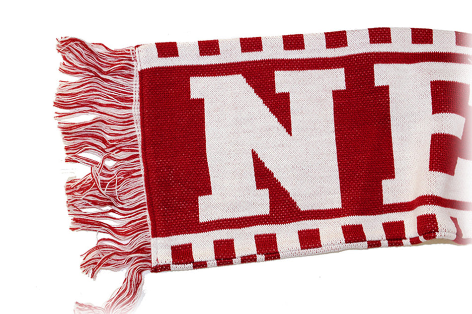 Adidas NebraskaScarlet N Cream Jacquard Scarf