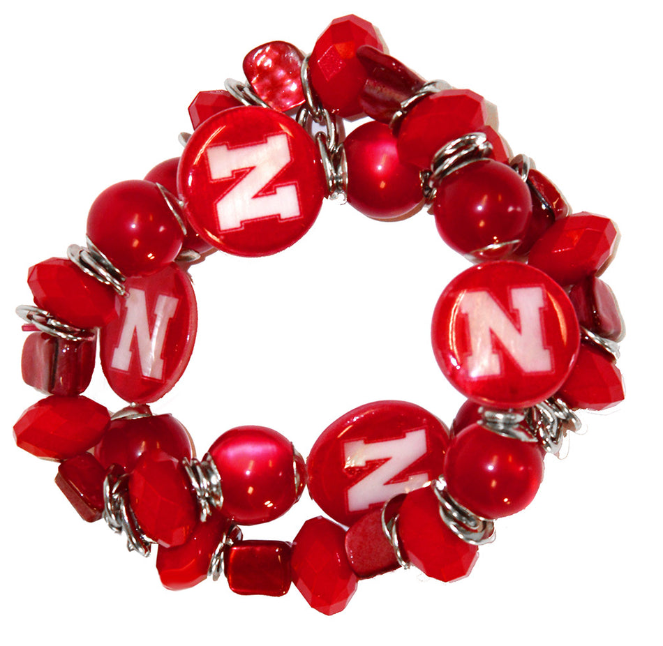 Nebraska Shell N Bead Bracelet