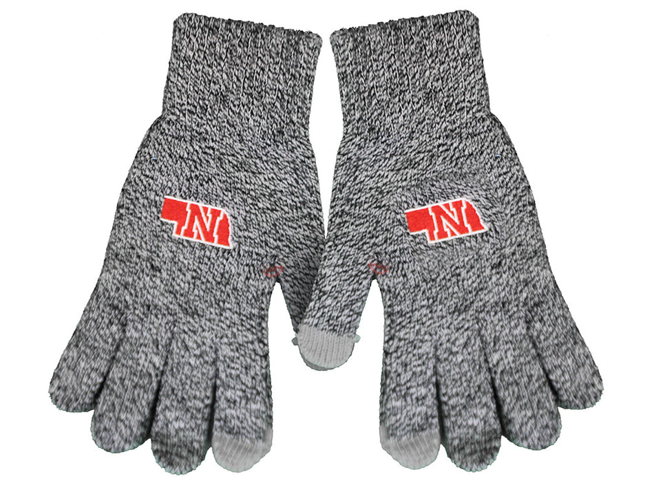 Nebraska Smoke Knit Gloves
