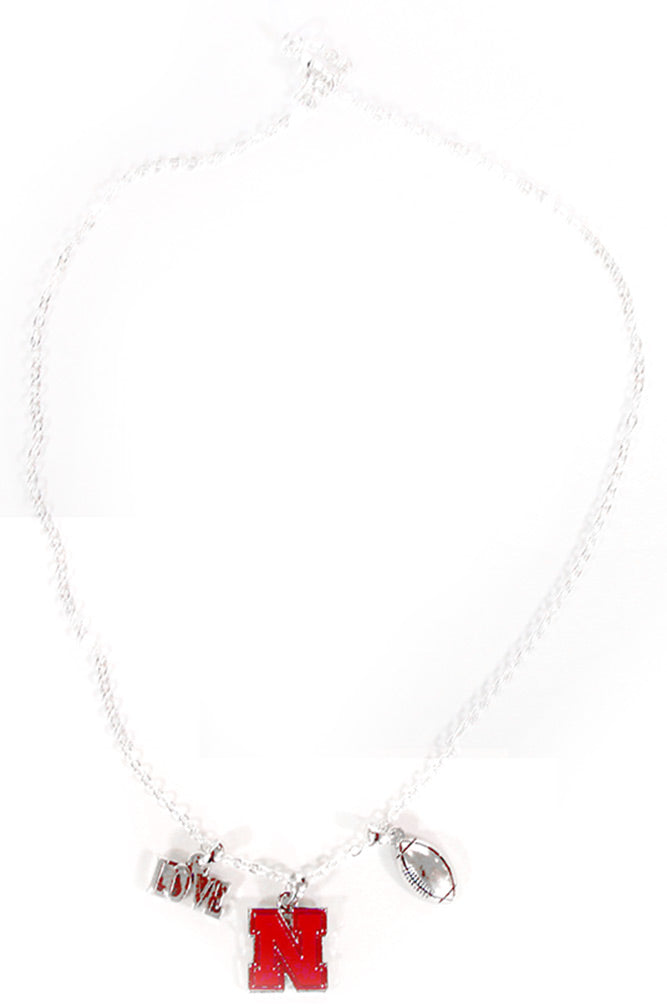 Trio Nebraska Football Charm Necklace