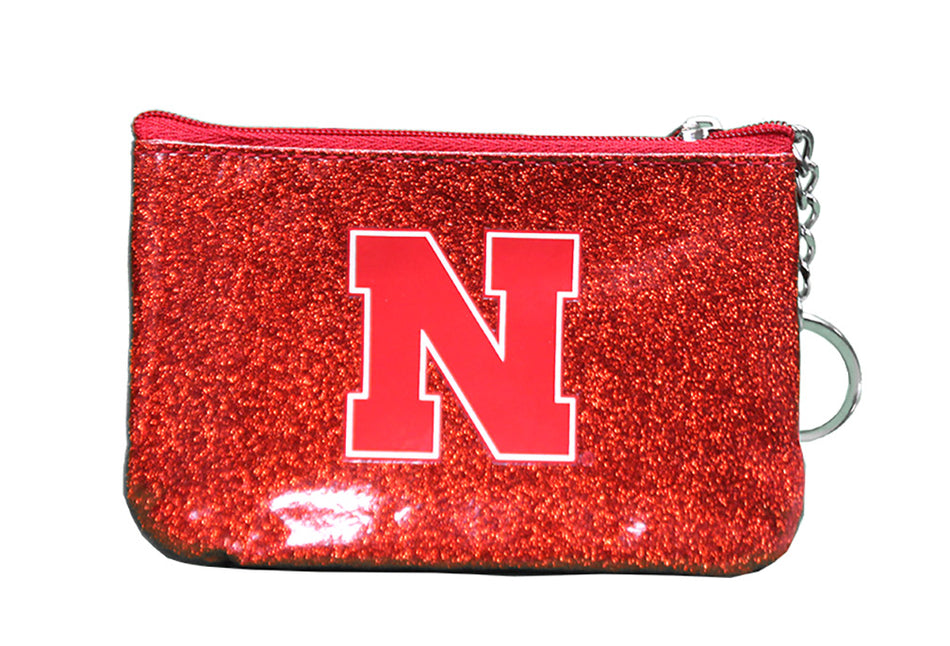 Nebraska Glitter Coin Purse