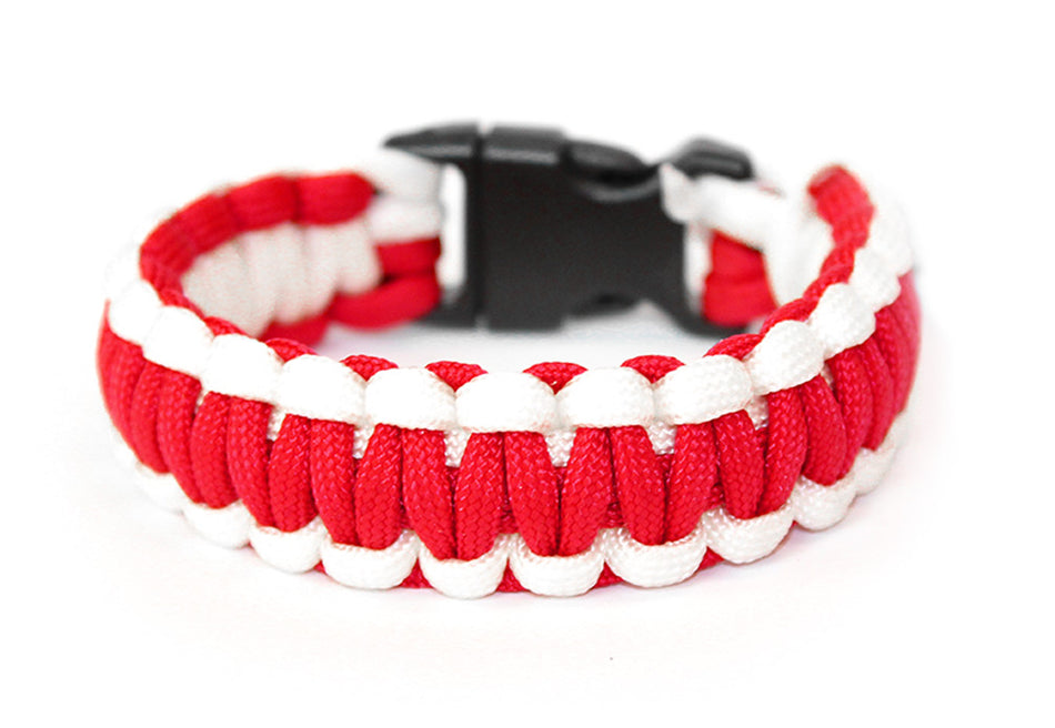 Scarlet and Cream Survival Bracelet