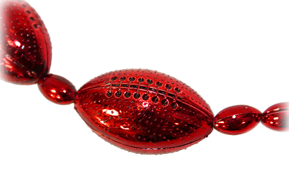 Large Red Footballs Beaded Necklace