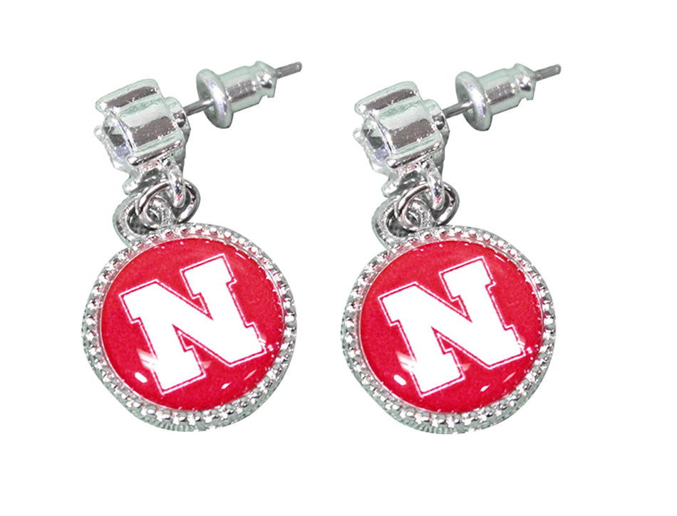 Nebraska Rhinestone Stud Earrings