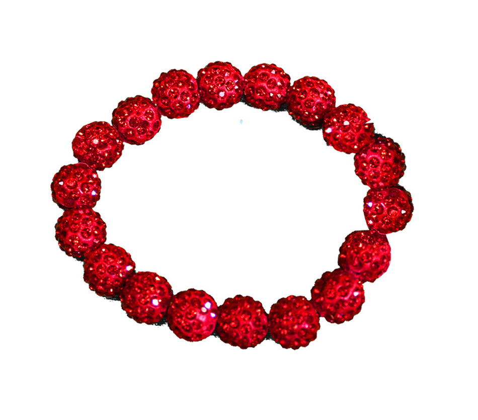 Red Bling Bead Stretch Bracelet