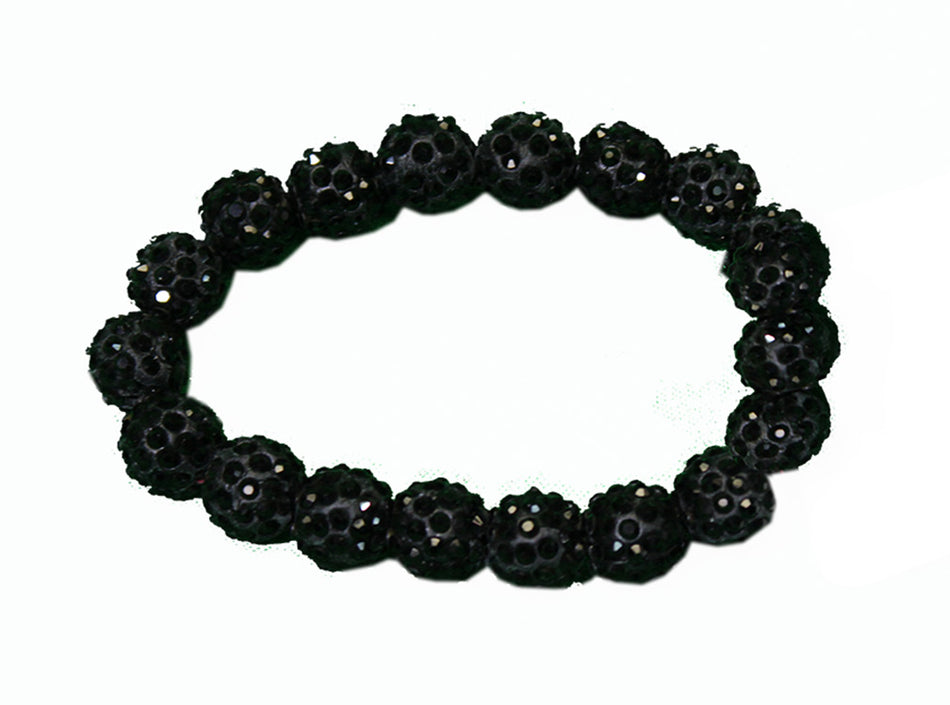 Black Bling Bead Stretch Bracelet