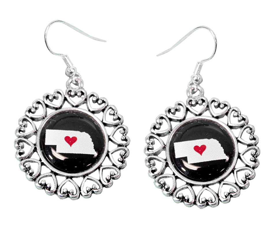 Nebraska State Dangle Earrings