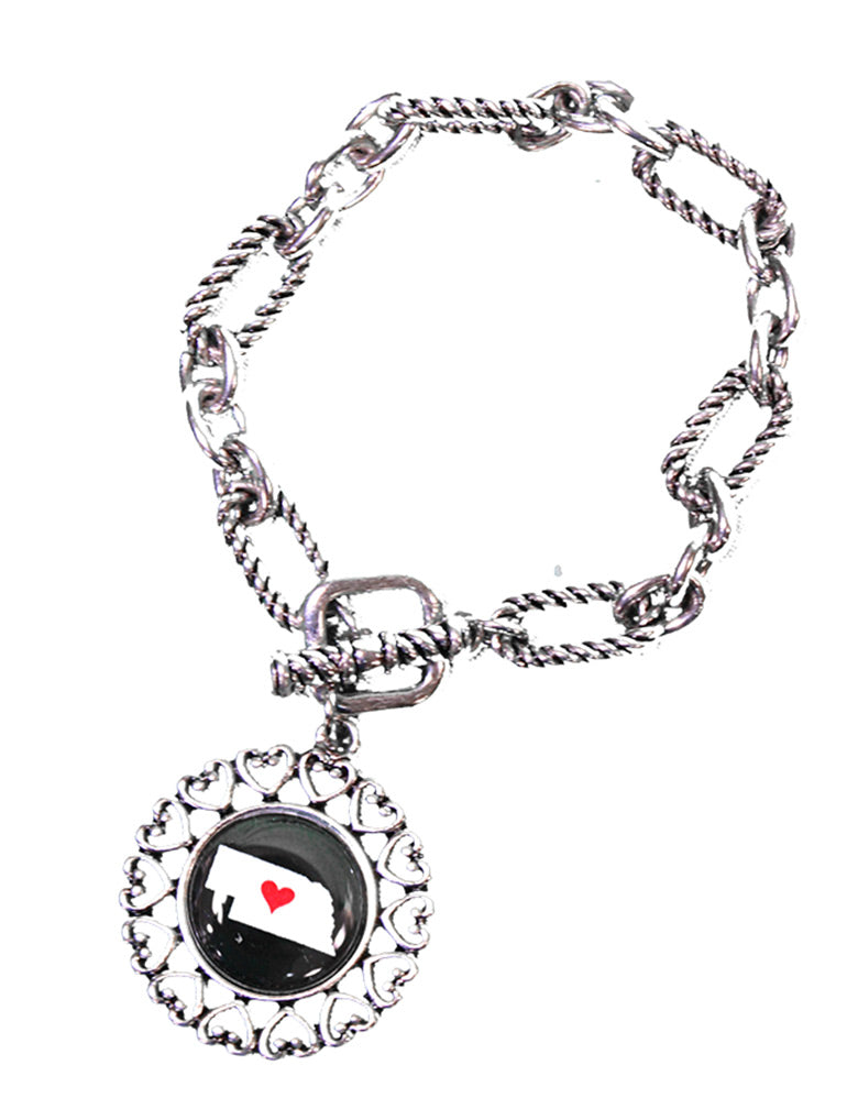 Nebraska State Toggle Bracelet